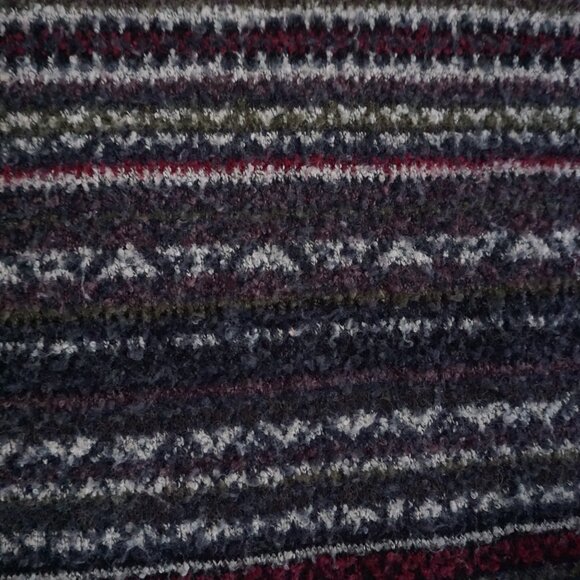 Vintage Arizona Jean Company Fair Isle Knit Sweater Gray Red Cozy Cabincore L - Picture 8 of 9